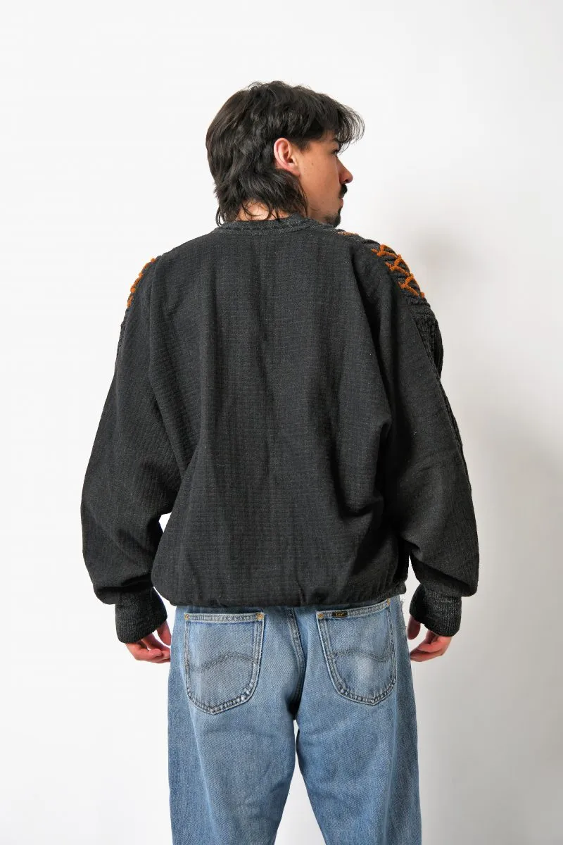 80s cardigan sweater mens grey