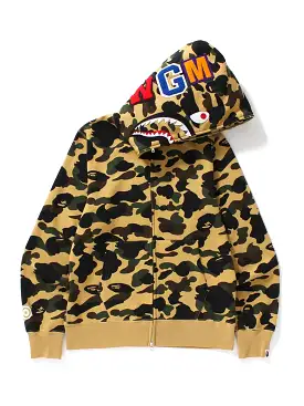 A Bathing Ape 1st Camo Shark Full Zip Hoodie Yellow [FW18]