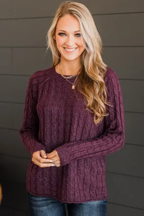 Absolute Perfection Knit Sweater- Dark Plum