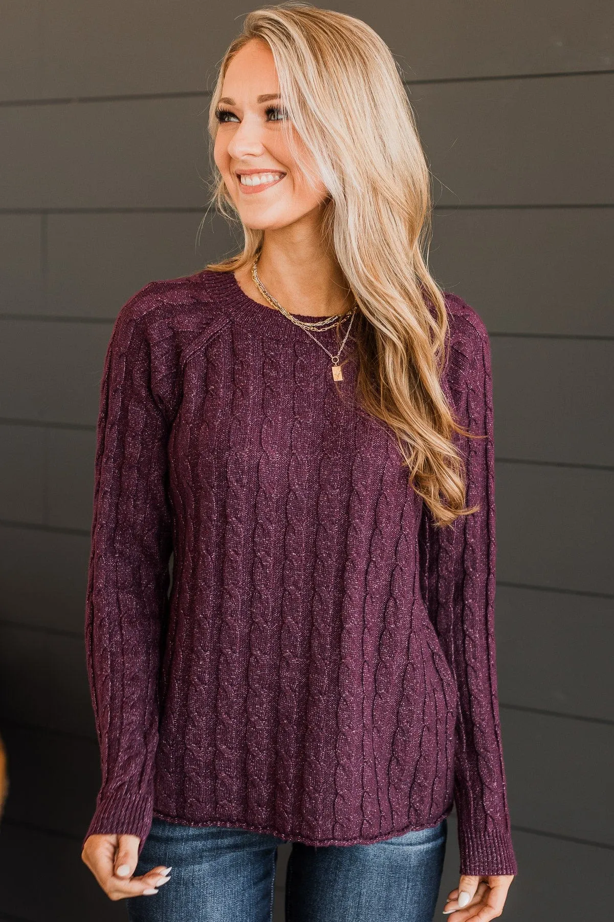 Absolute Perfection Knit Sweater- Dark Plum