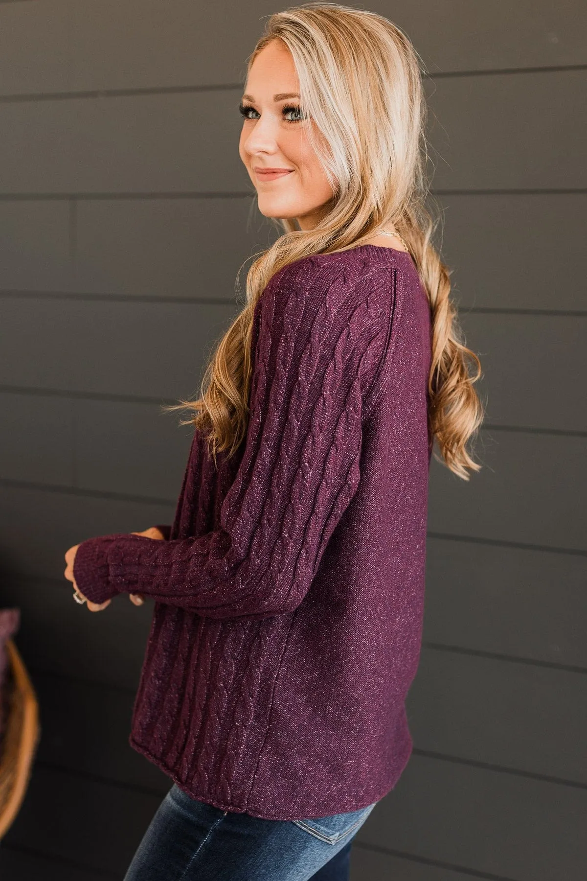 Absolute Perfection Knit Sweater- Dark Plum