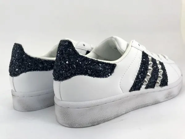 Adidas Superstar Glitter Navy Glitter & Borchie