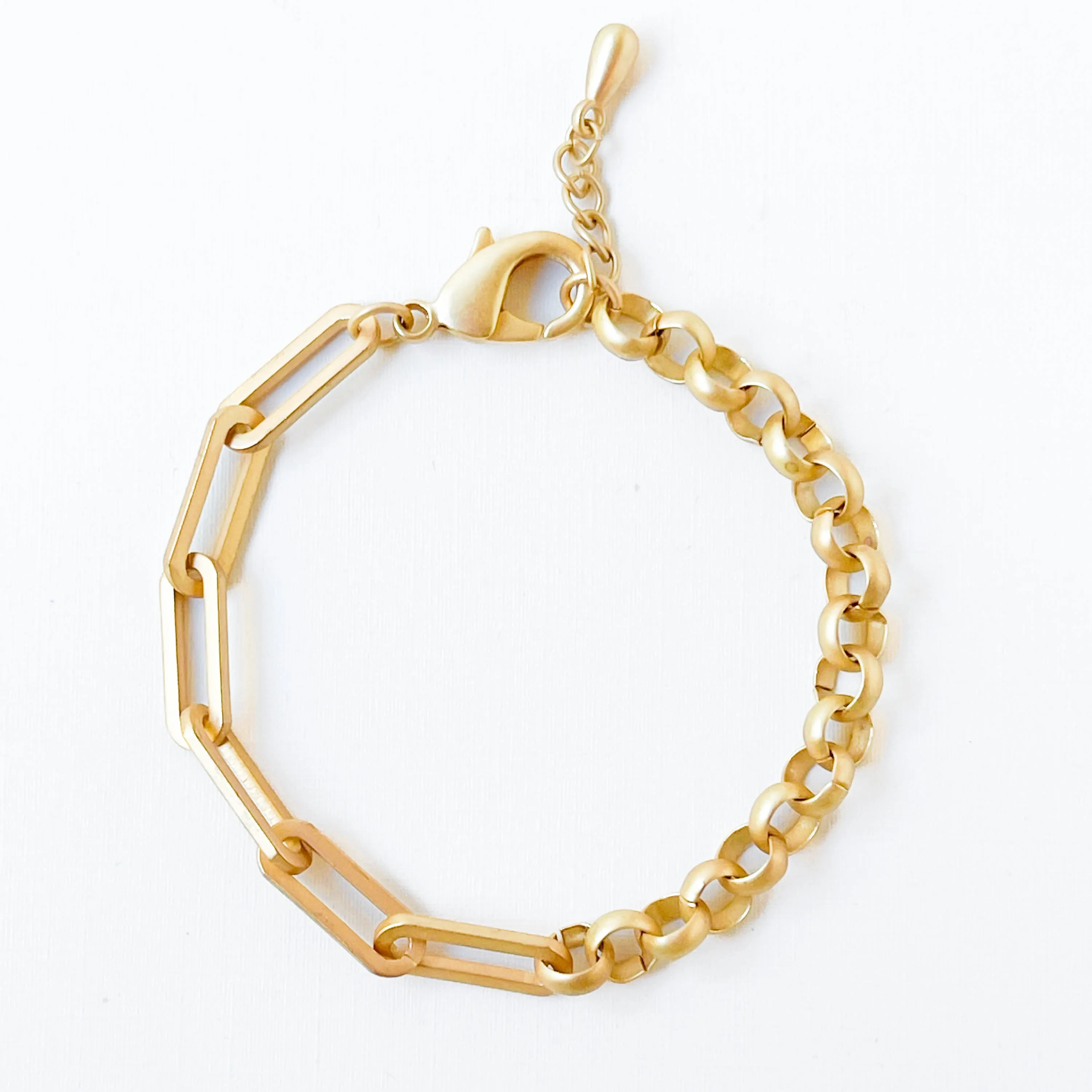 Adjustable Chunky Two Chain Style Gold Bracelet