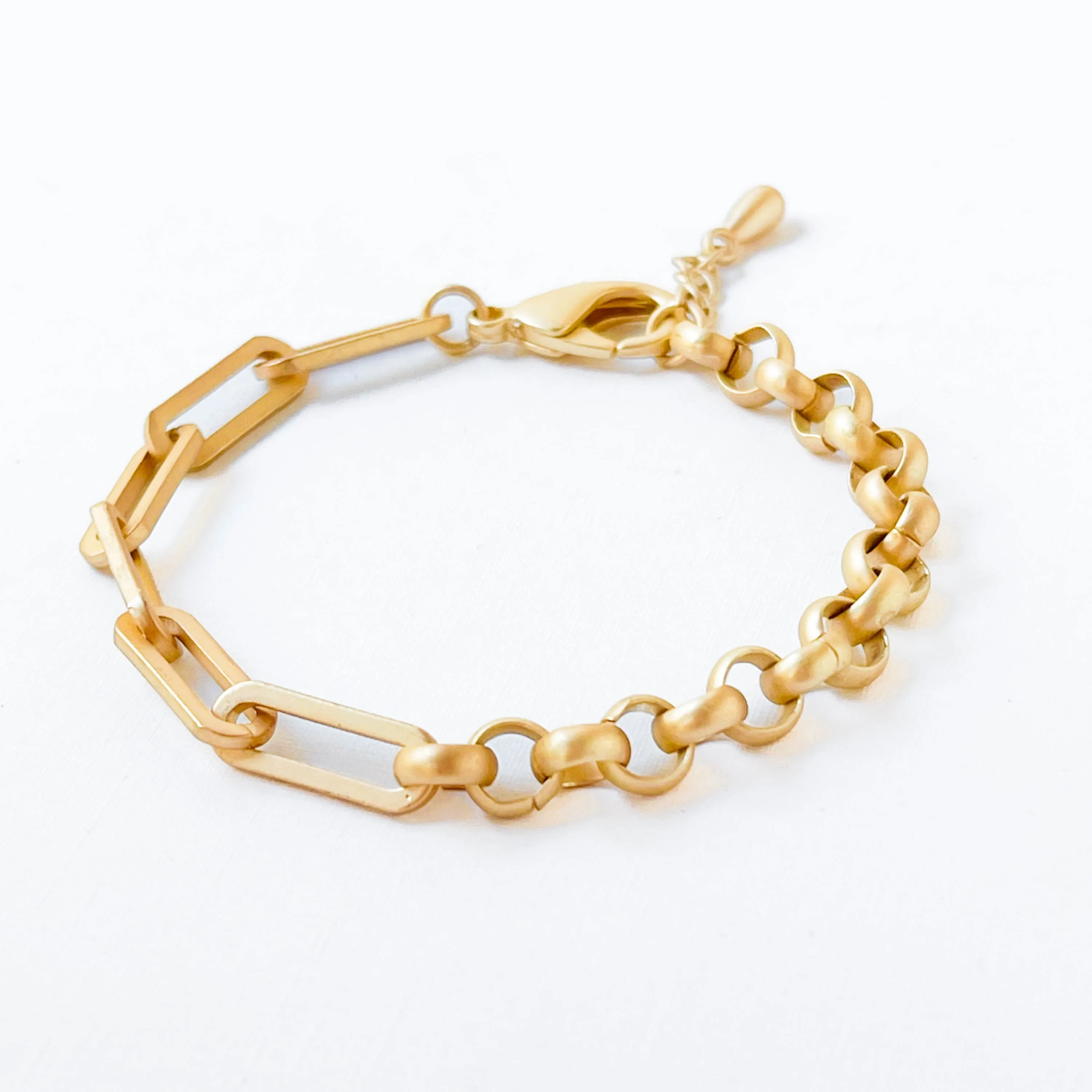 Adjustable Chunky Two Chain Style Gold Bracelet