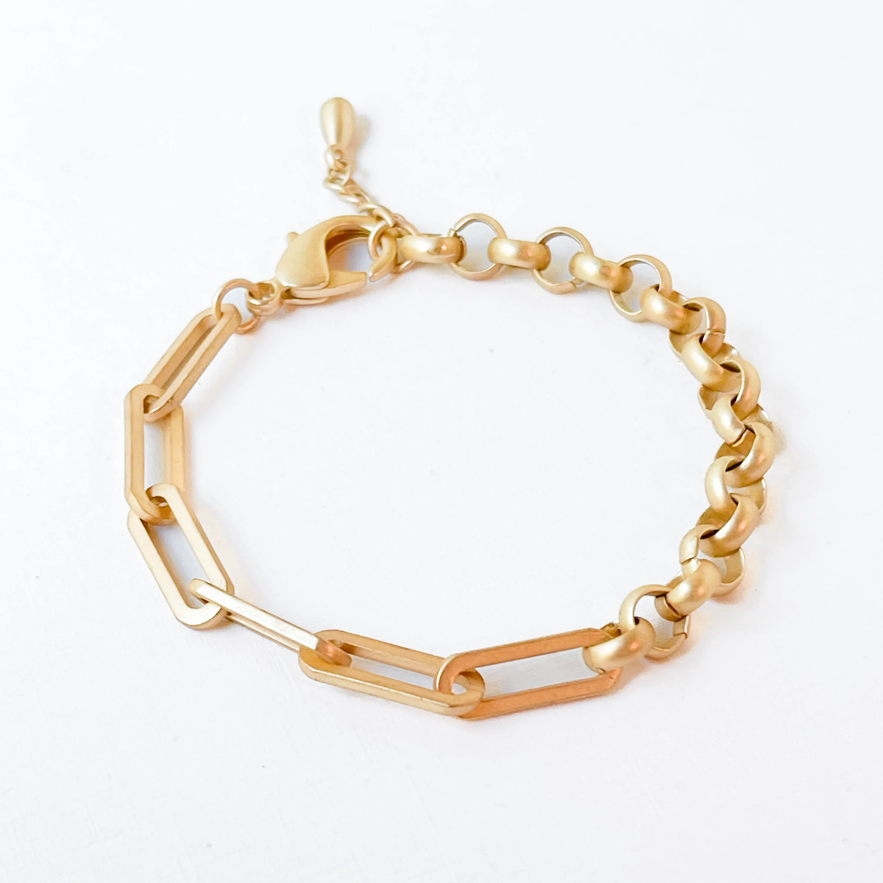 Adjustable Chunky Two Chain Style Gold Bracelet