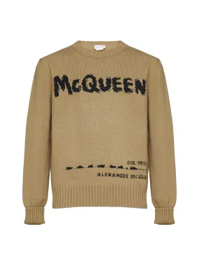 Alexander McQueen Graffiti Logo Intarsia Knit Jumper