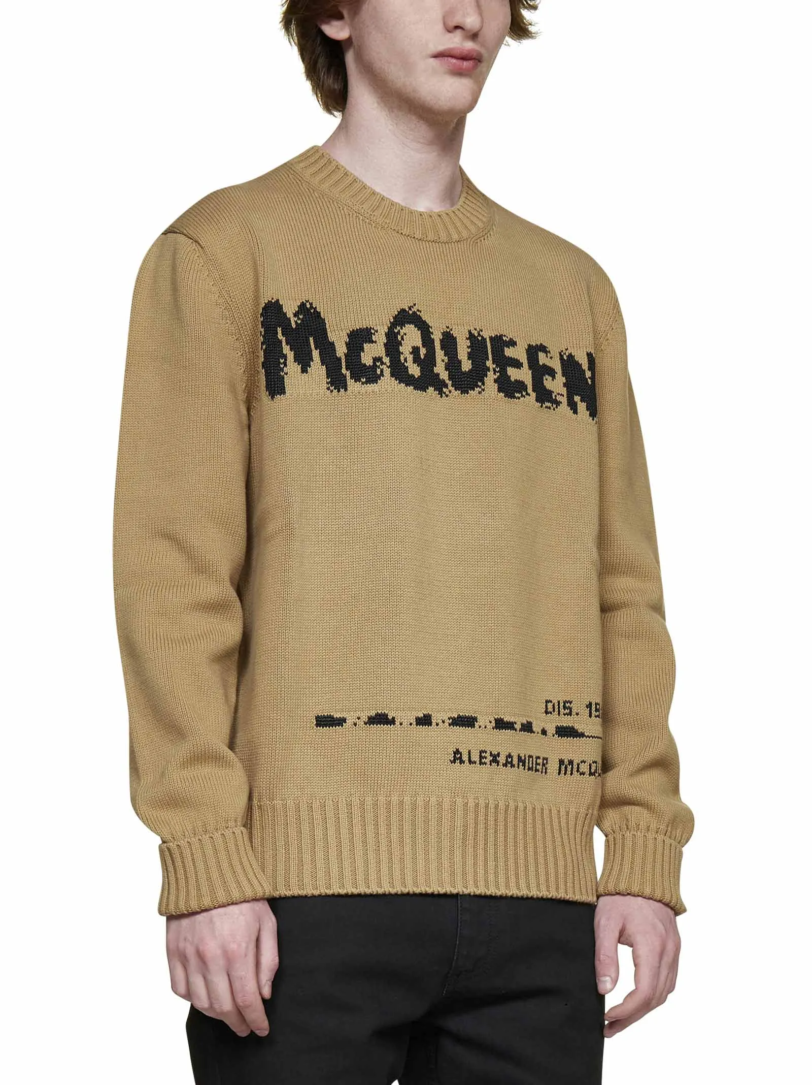 Alexander McQueen Graffiti Logo Intarsia Knit Jumper