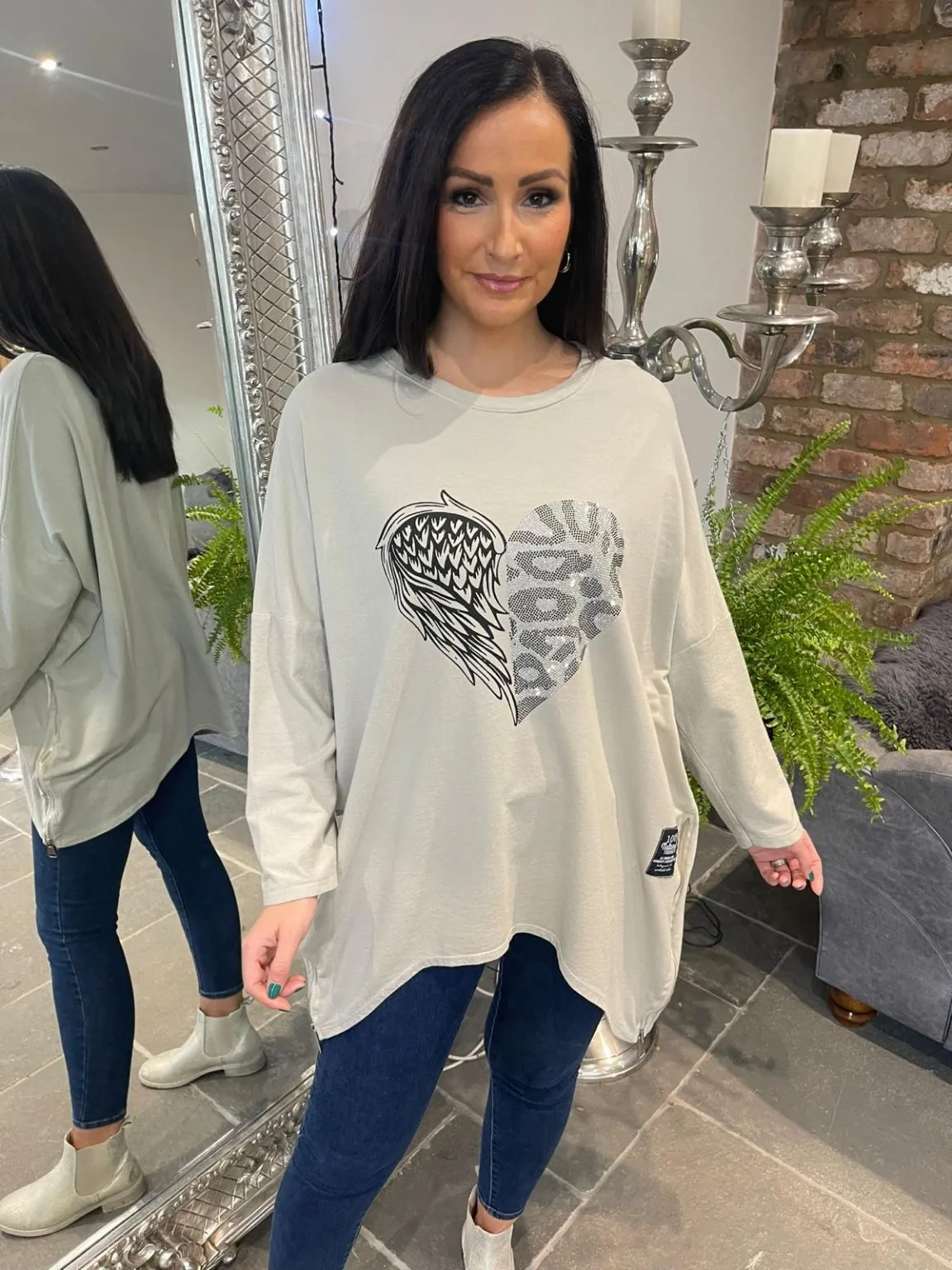 Angel Wing Heart Sweat Top Wylla