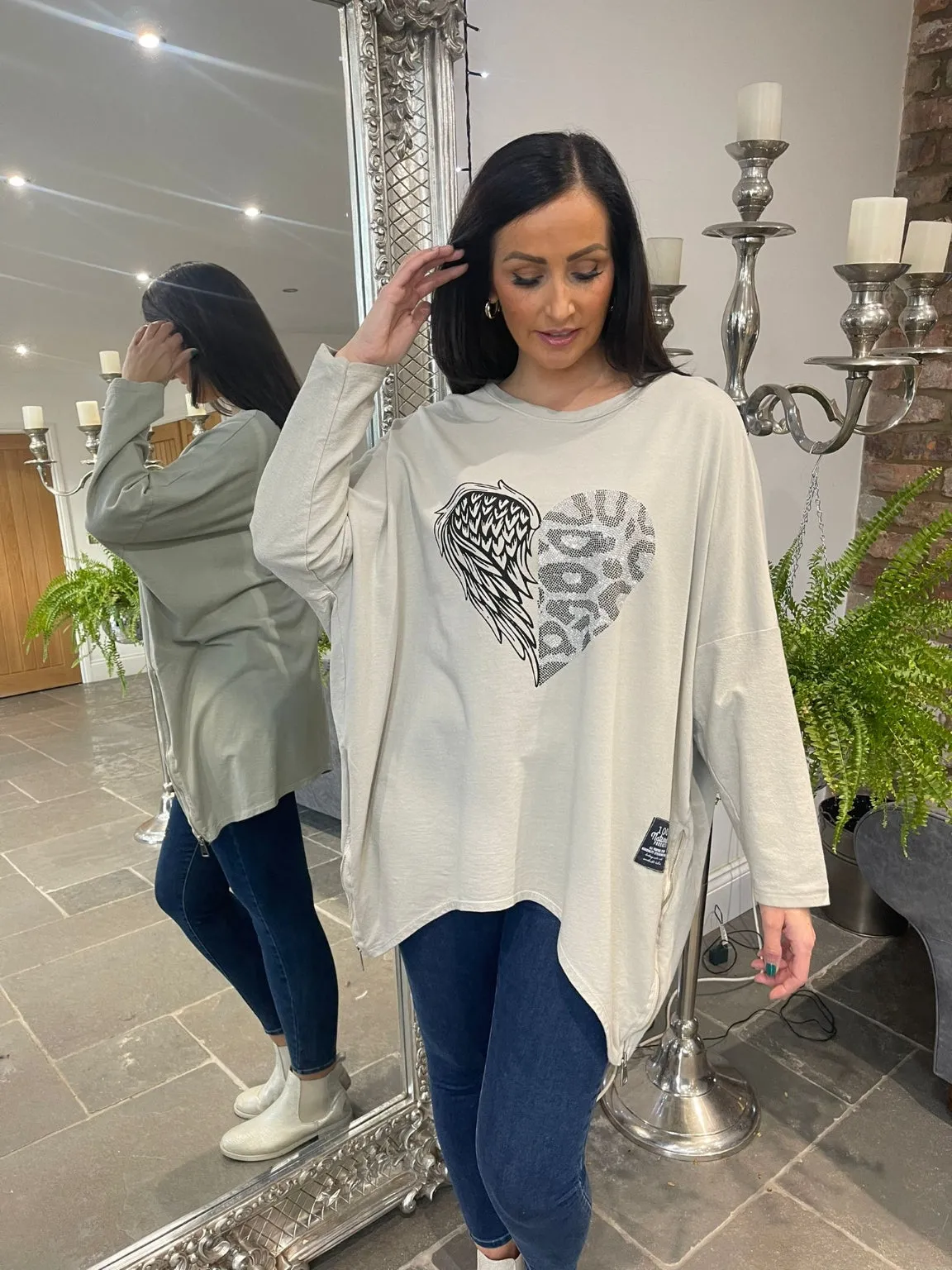 Angel Wing Heart Sweat Top Wylla