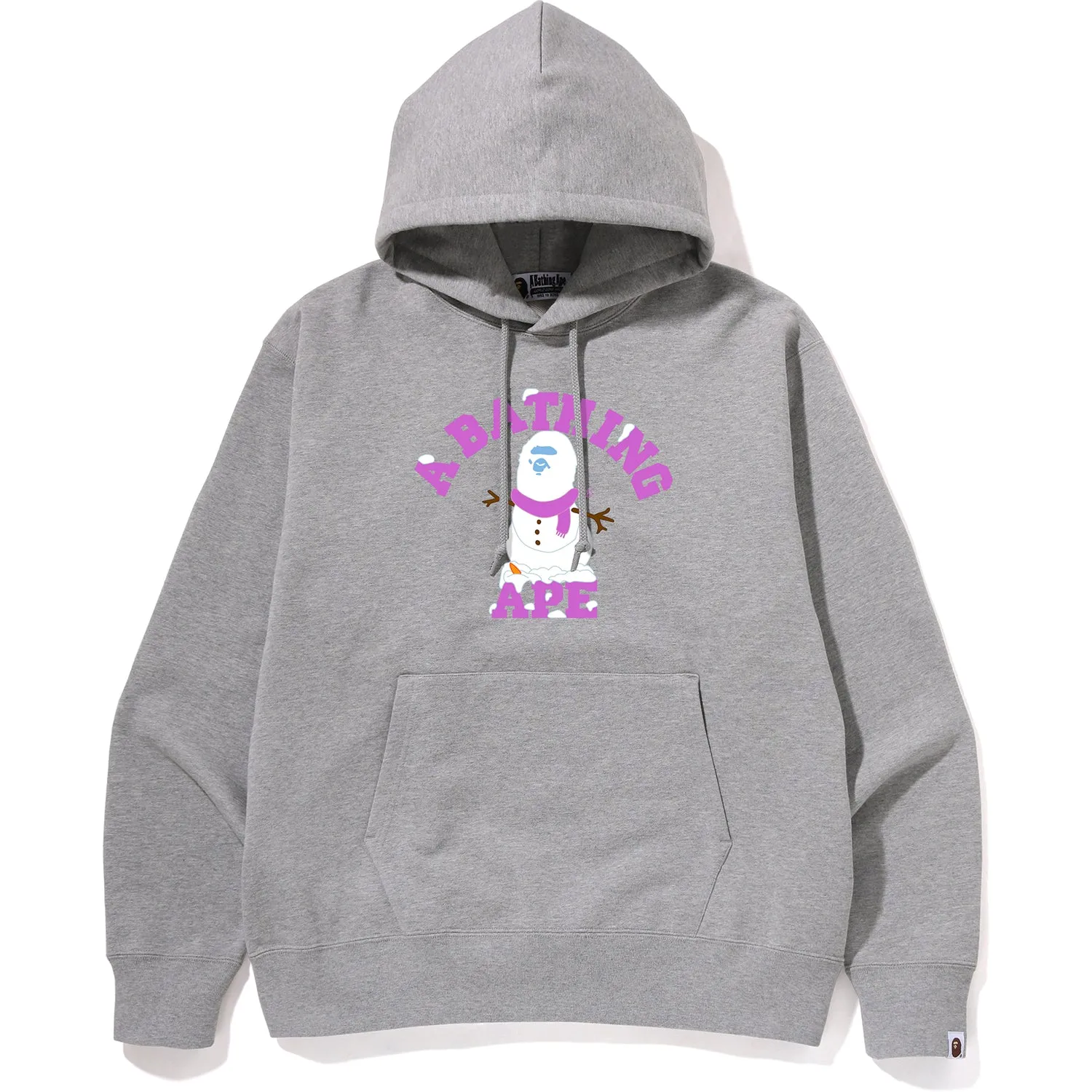 APE SNOWMAN COLLEGE PULLOVER HOODIE MENS