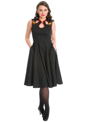 Banned Pumpkin Spice & All Things Nice 50's Swing Dress Black