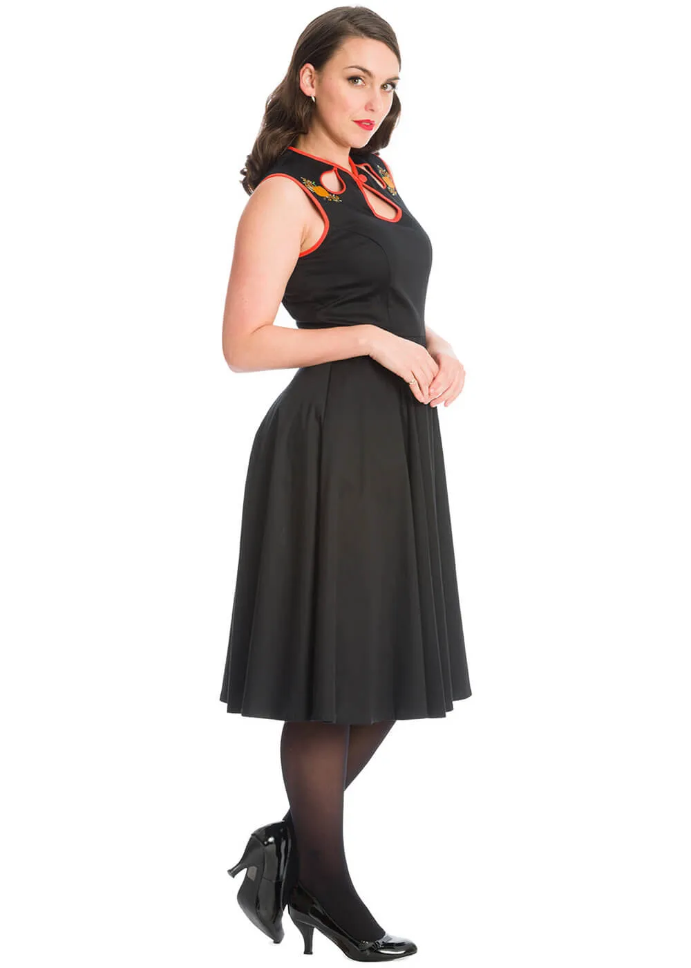 Banned Pumpkin Spice & All Things Nice 50's Swing Dress Black