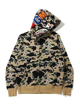 Bape Sta Camo Shark Full Zip Hoodie Yellow [SS21]