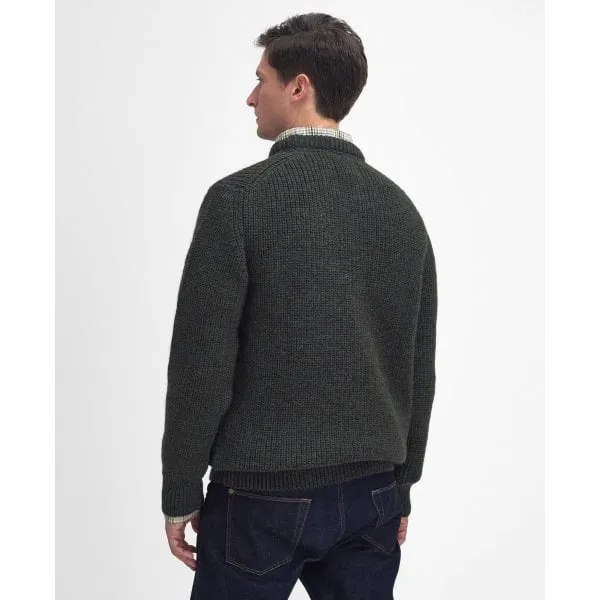 Barbour Mens New Tyne Crew Neck Sweater in Olive