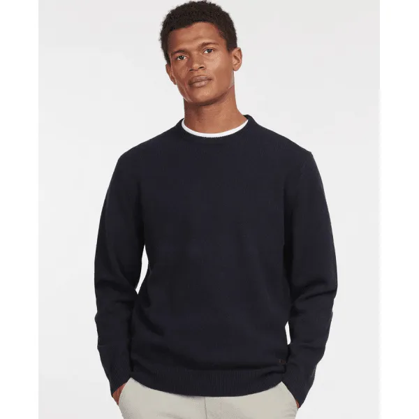 Barbour Mens Patch Crewneck Sweater in Navy