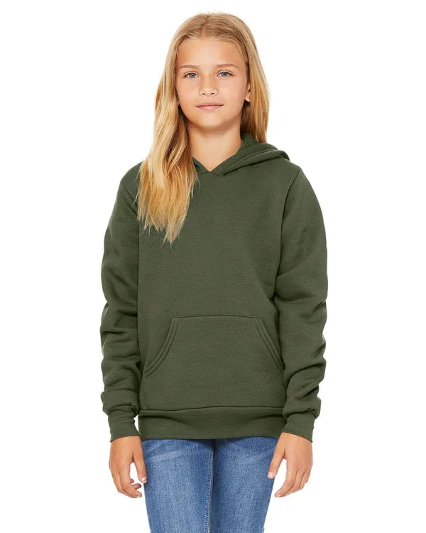 Bella+Canvas 3719Y: Youth Sponge Fleece Pullover Hooded Sweatshirt