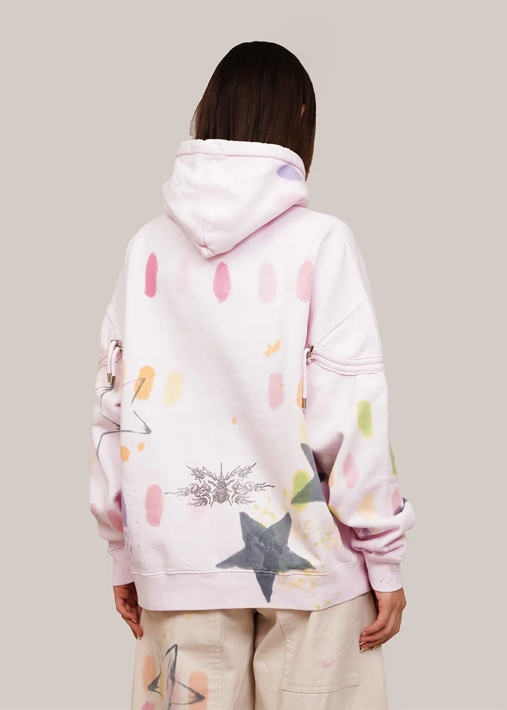 Blush Star Burst Rhinestone Star Hoodie