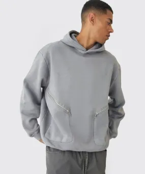 boohooMAN Mens Oversized Pocket Hoodie