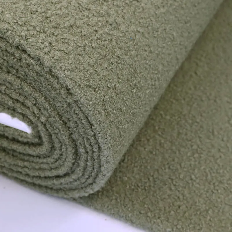 Boucle Coating Fabric - Moss Green