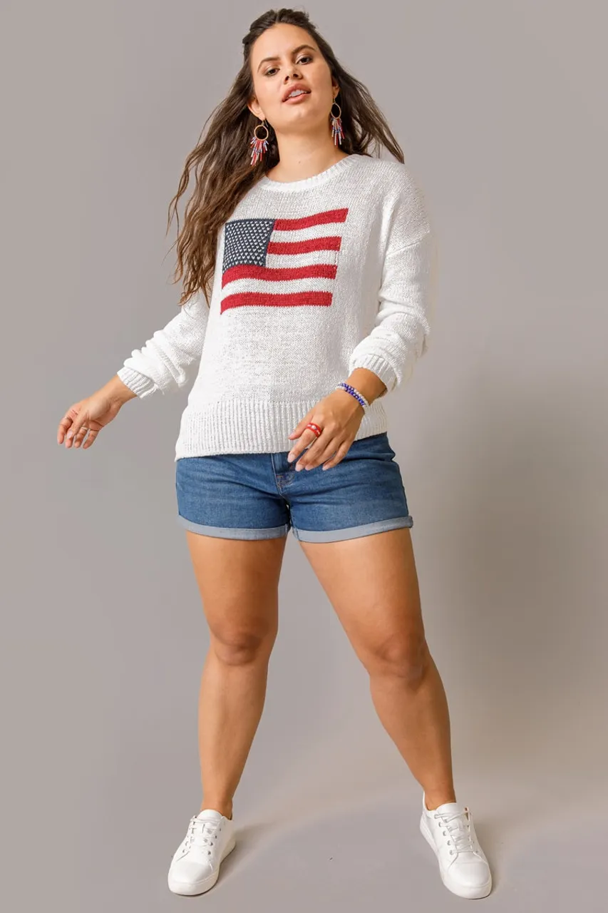 Brit American Flag Sweater