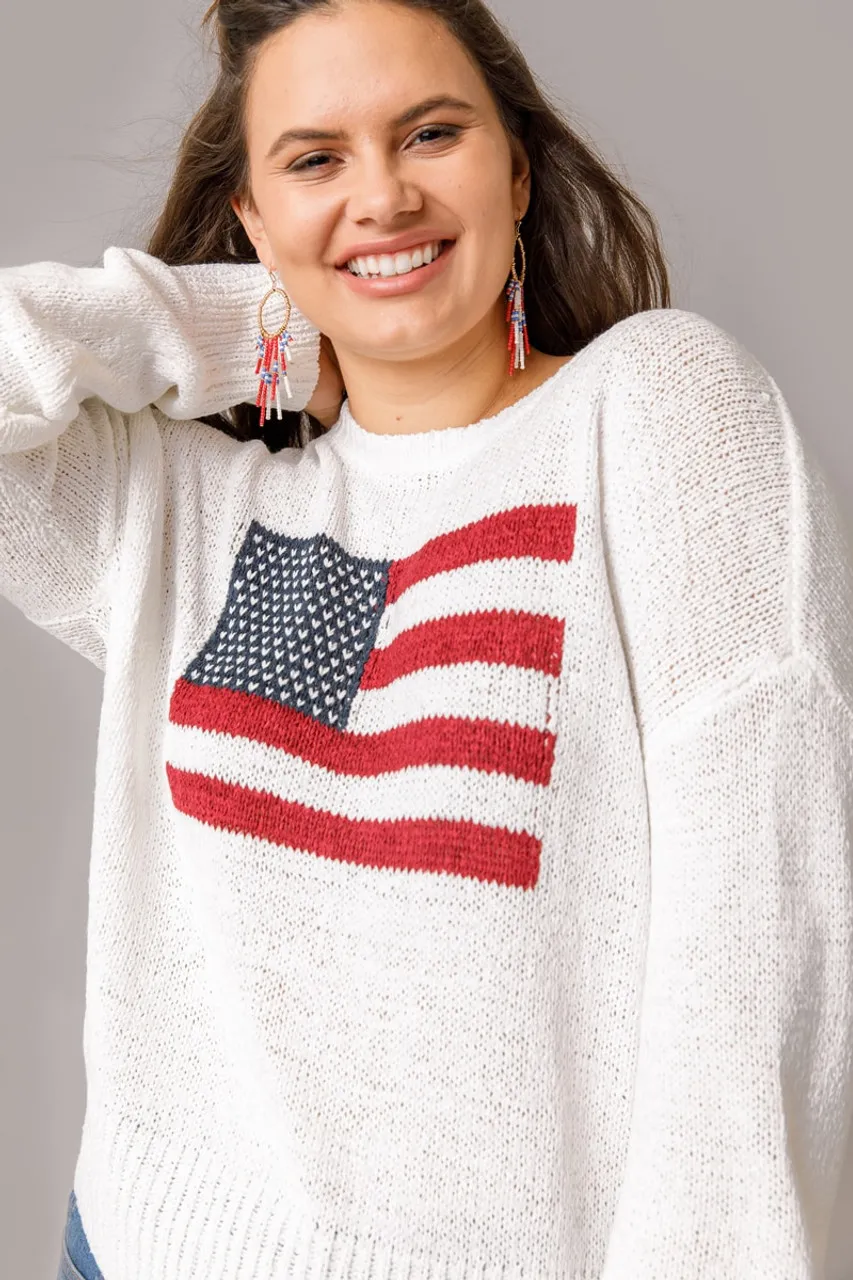 Brit American Flag Sweater