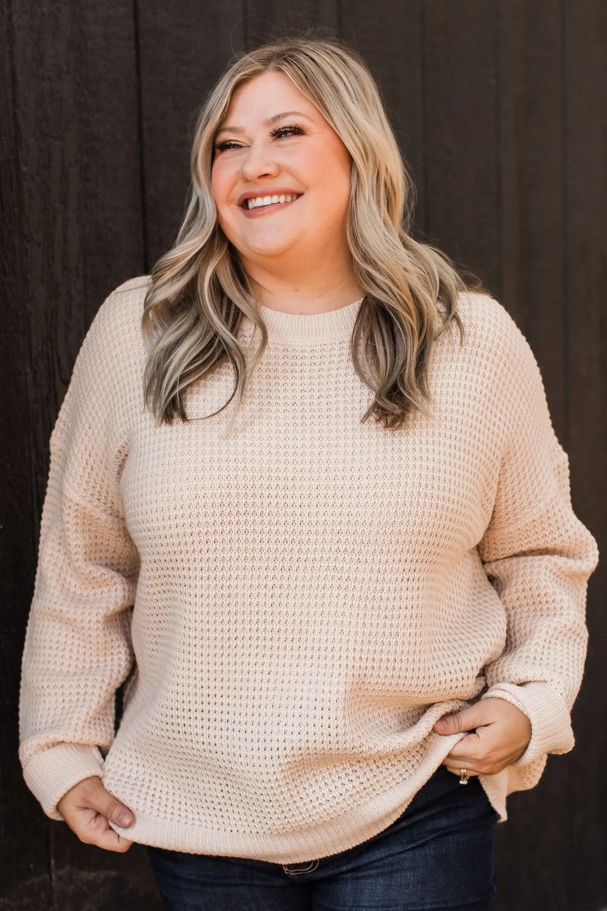 Captivating In Color Knit Sweater- Oatmeal