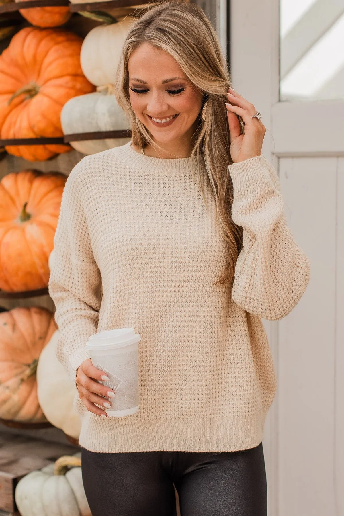 Captivating In Color Knit Sweater- Oatmeal