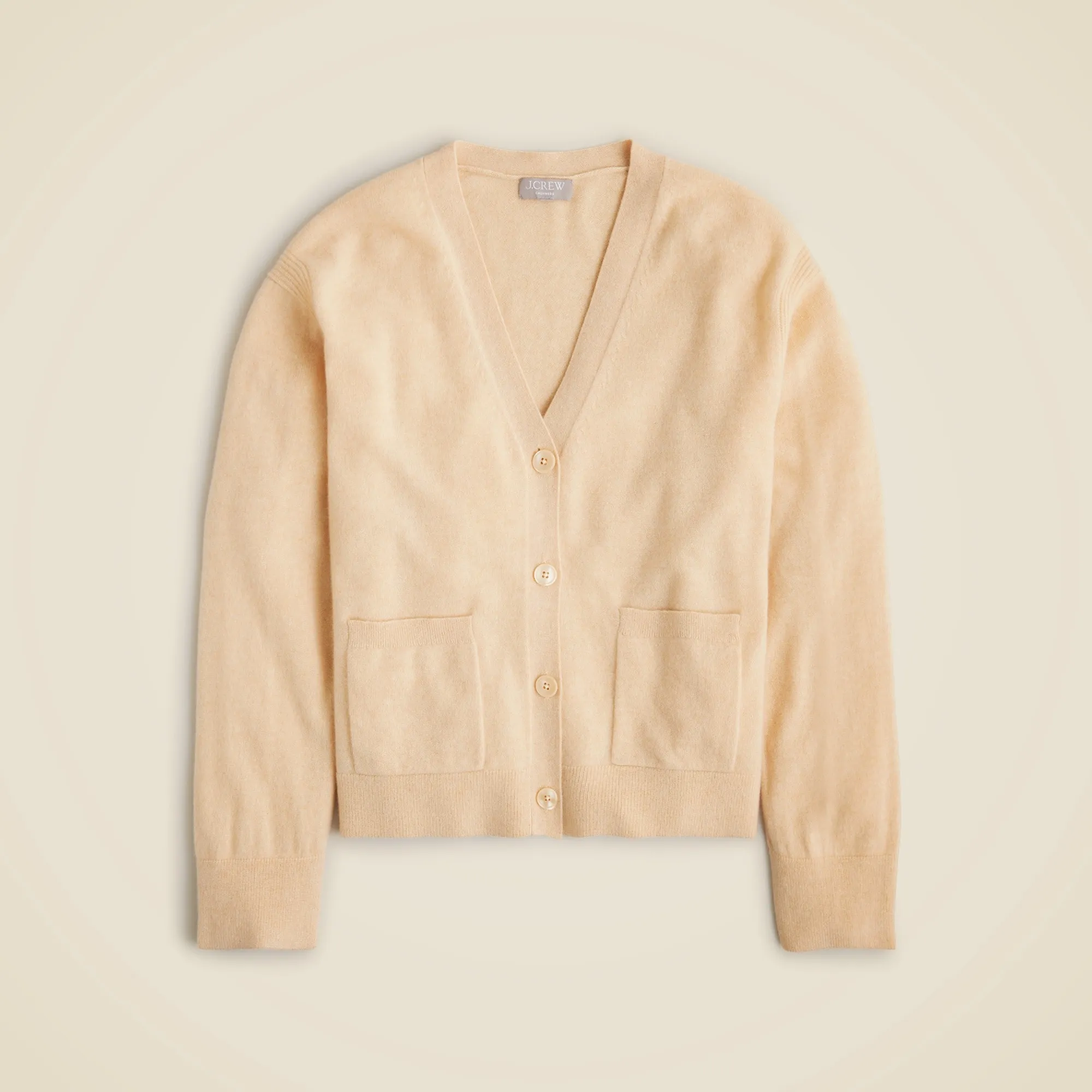 Cashmere patch-pocket cardigan sweater