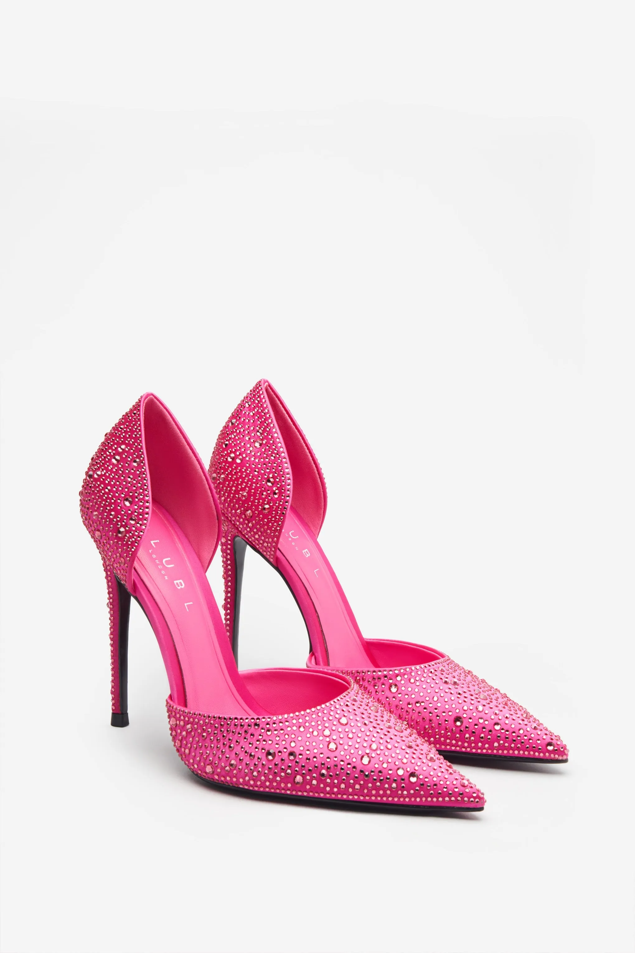 Catcher | Pink Diamante Pointed Court Heels