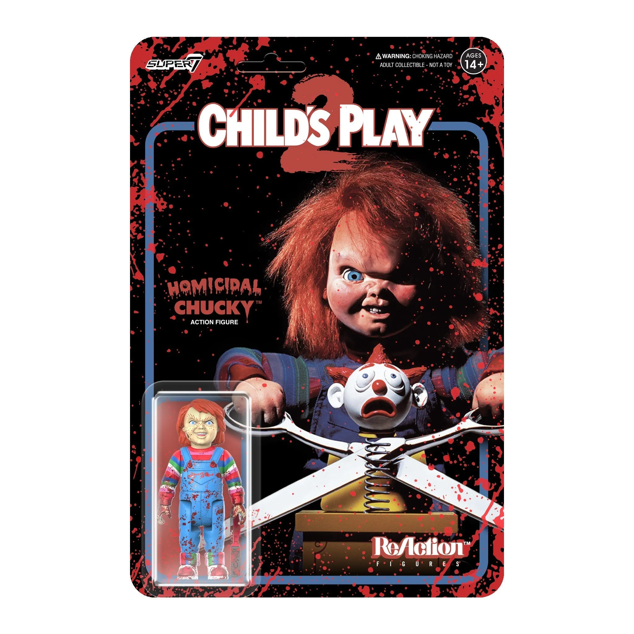 CHILD'S PLAY REACTION FIGURE WAVE 2 - HOMICIDAL CHUCKY (BLOOD SPLATTER)