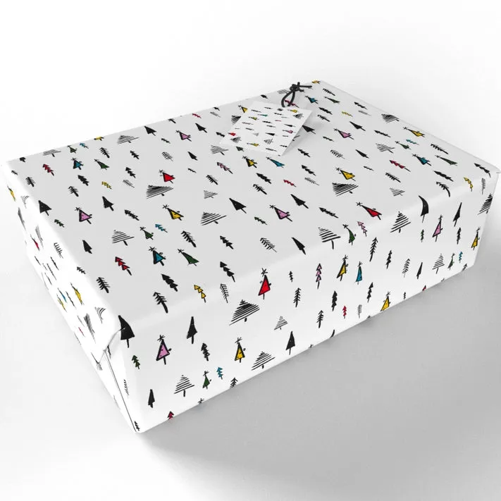 Christmas Inky Tree Wrapping Paper