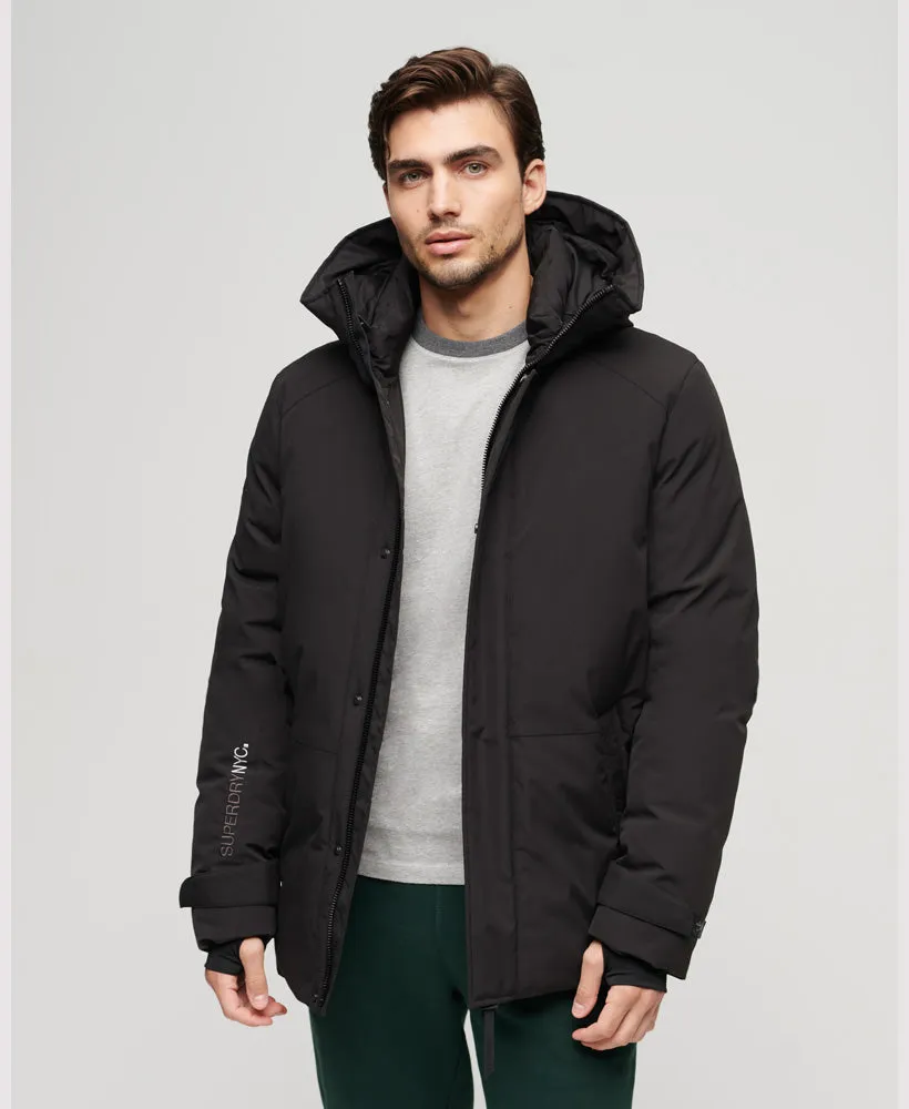 City Padded Hooded Wind Parka Jacket | Black