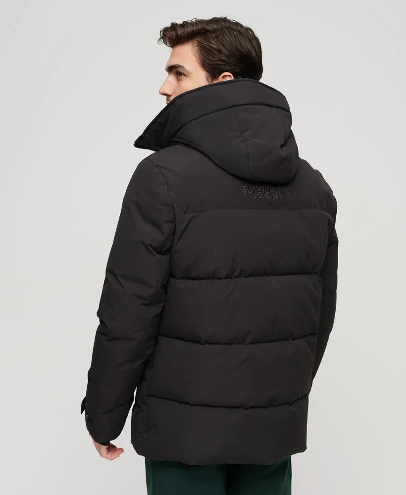 City Padded Hooded Wind Parka Jacket | Black