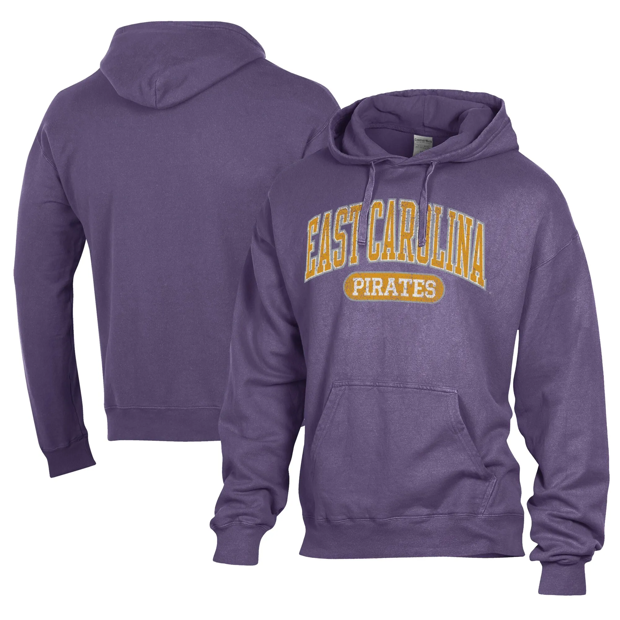 Comfort Wash  ECU Pirates Purple Lightweight Fleece Pullover Hoodie