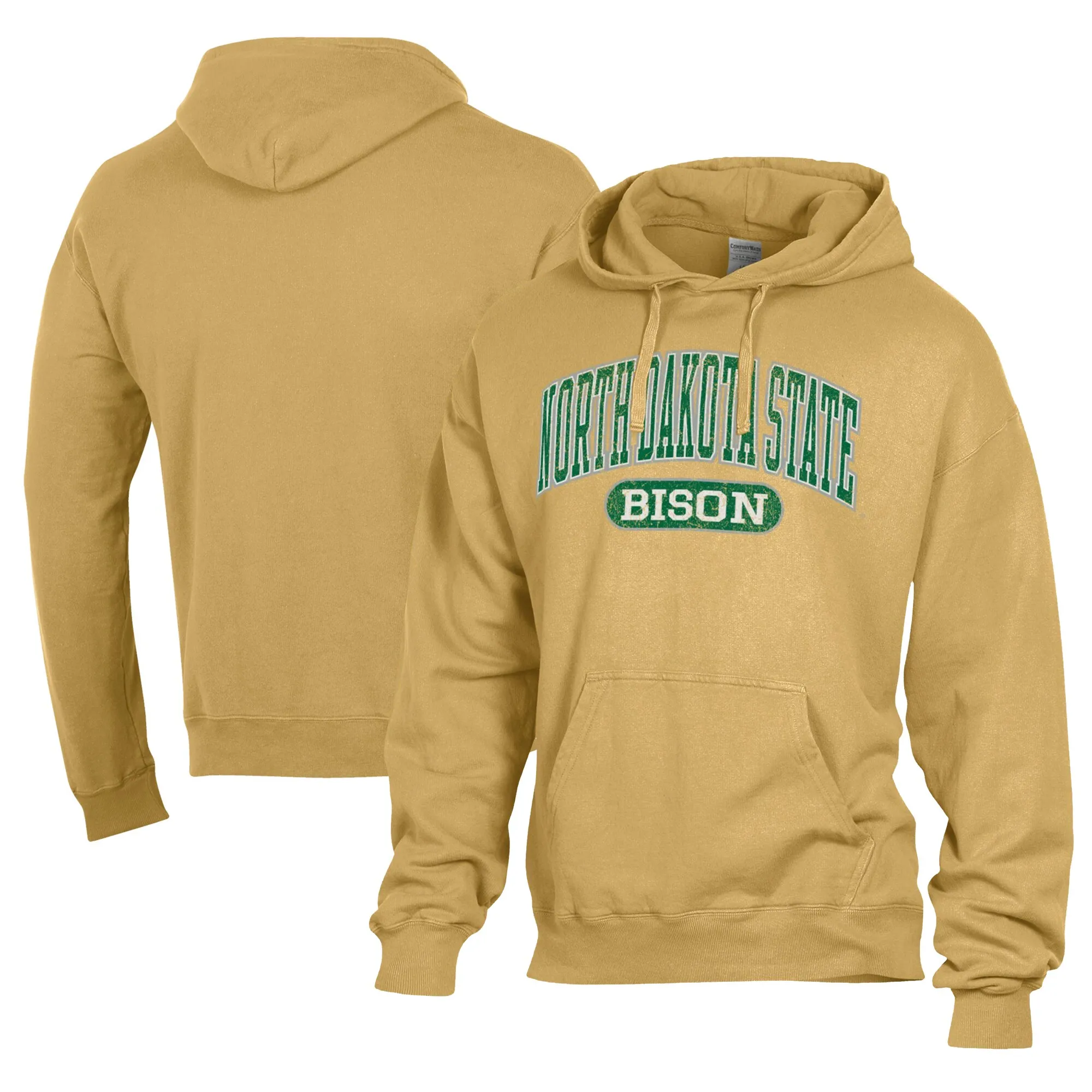 Comfort Wash  NDSU Bison Gold Lightweight Fleece Pullover Hoodie