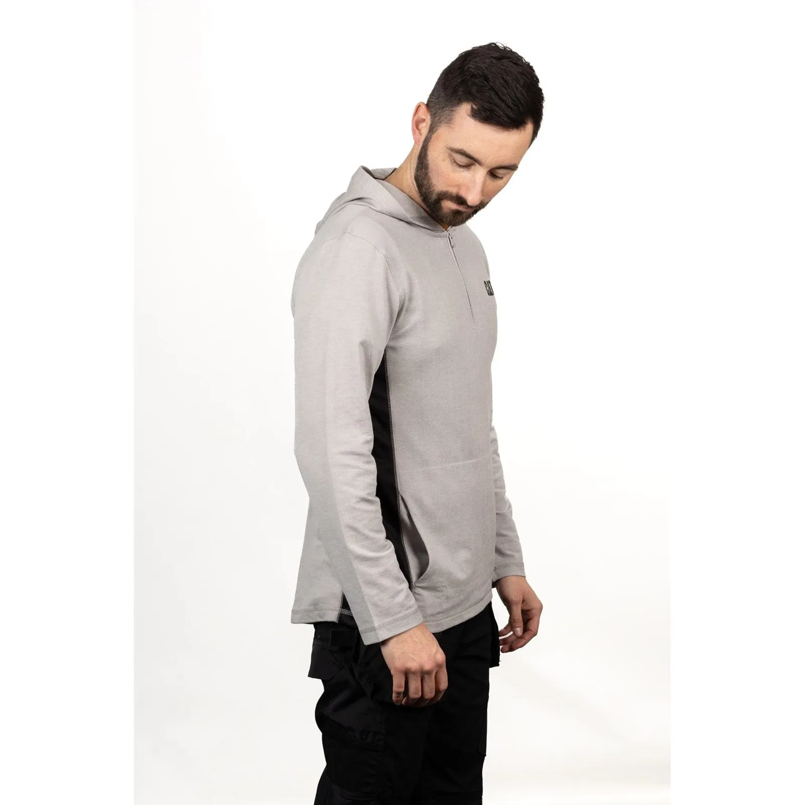 Coolmax Quarter Zip Hoodie  Heather Grey