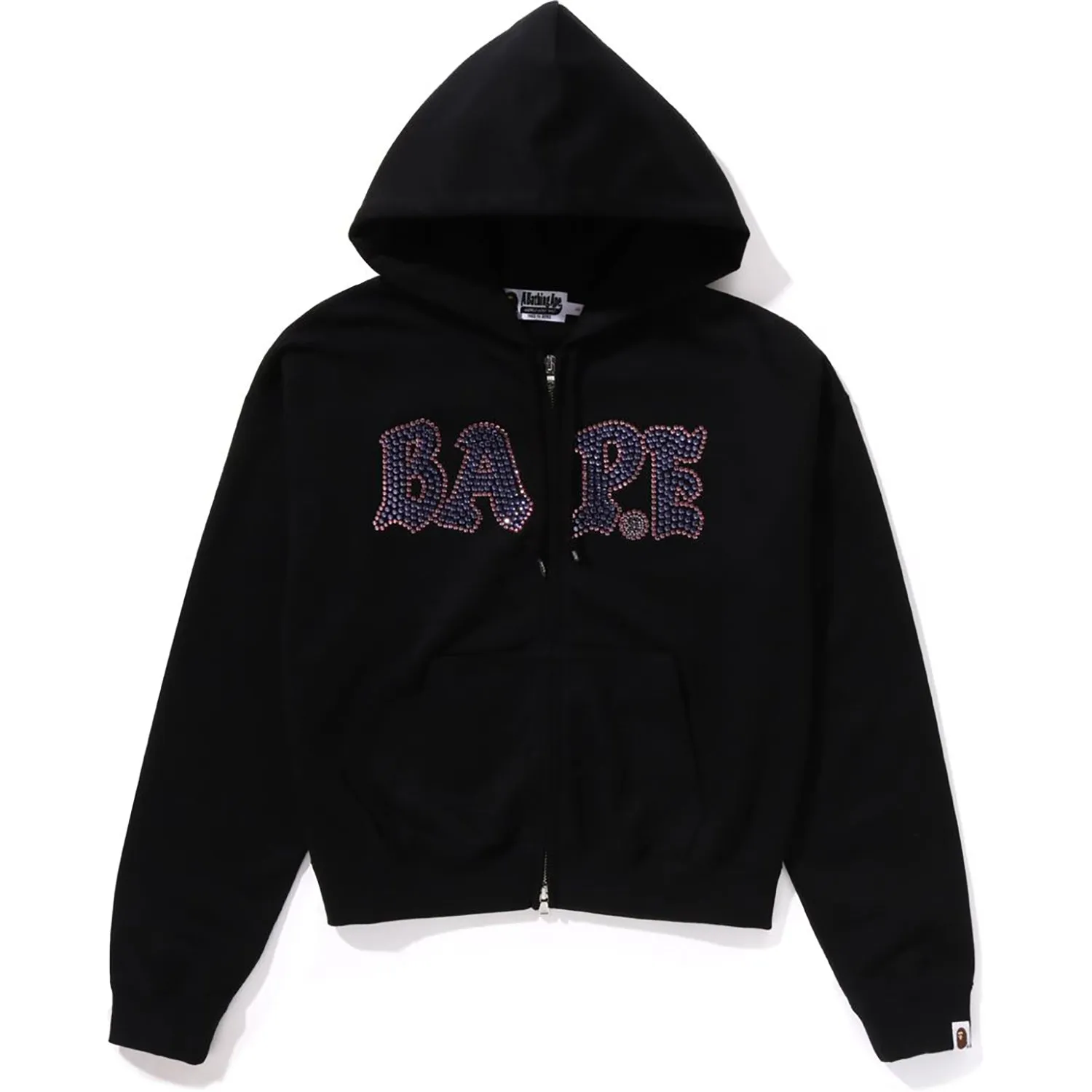 CRYSTAL STONE BAPE ZIP HOODIE LADIES