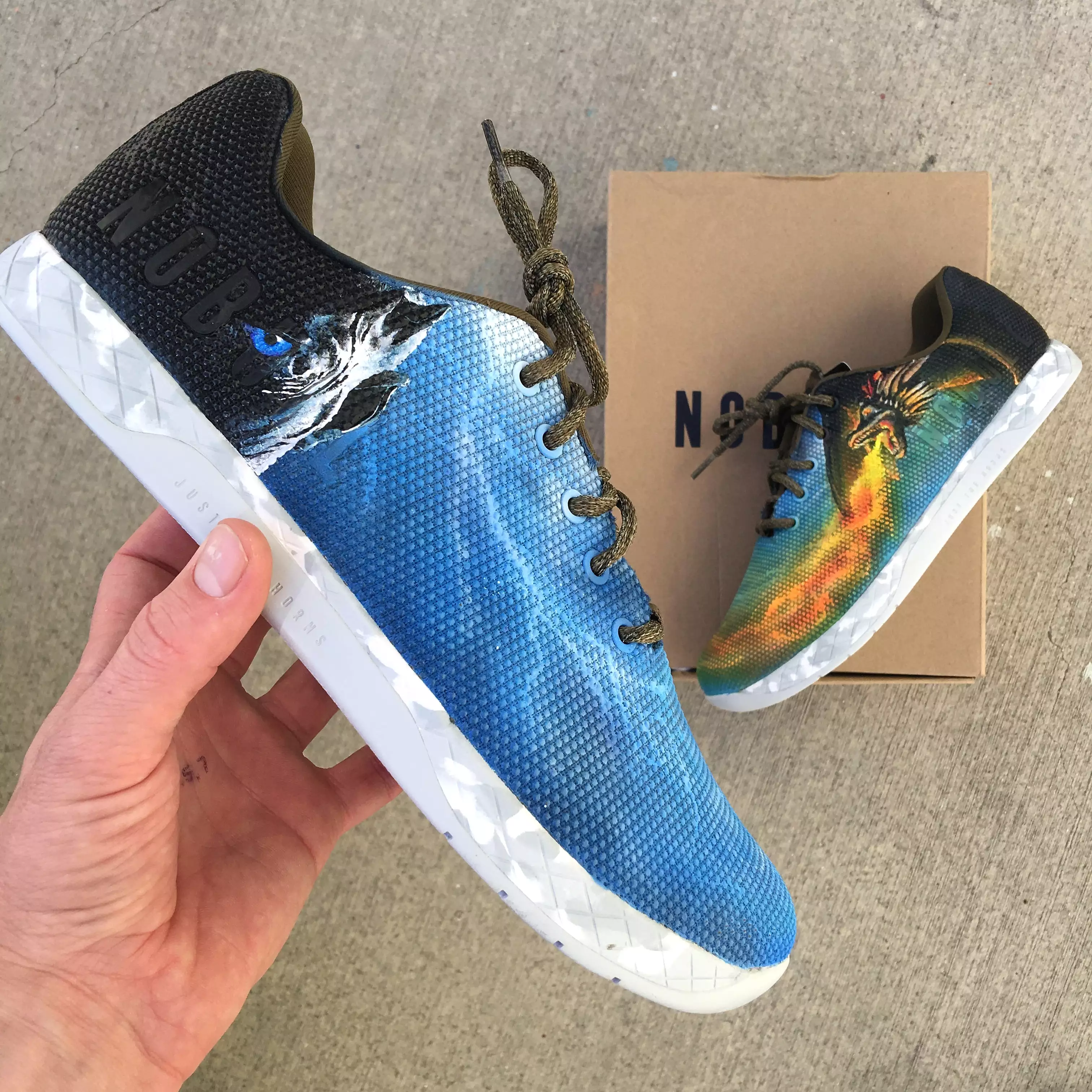 Custom Hand Painted Game of Thrones Dragon Themed NOBULL Trainers