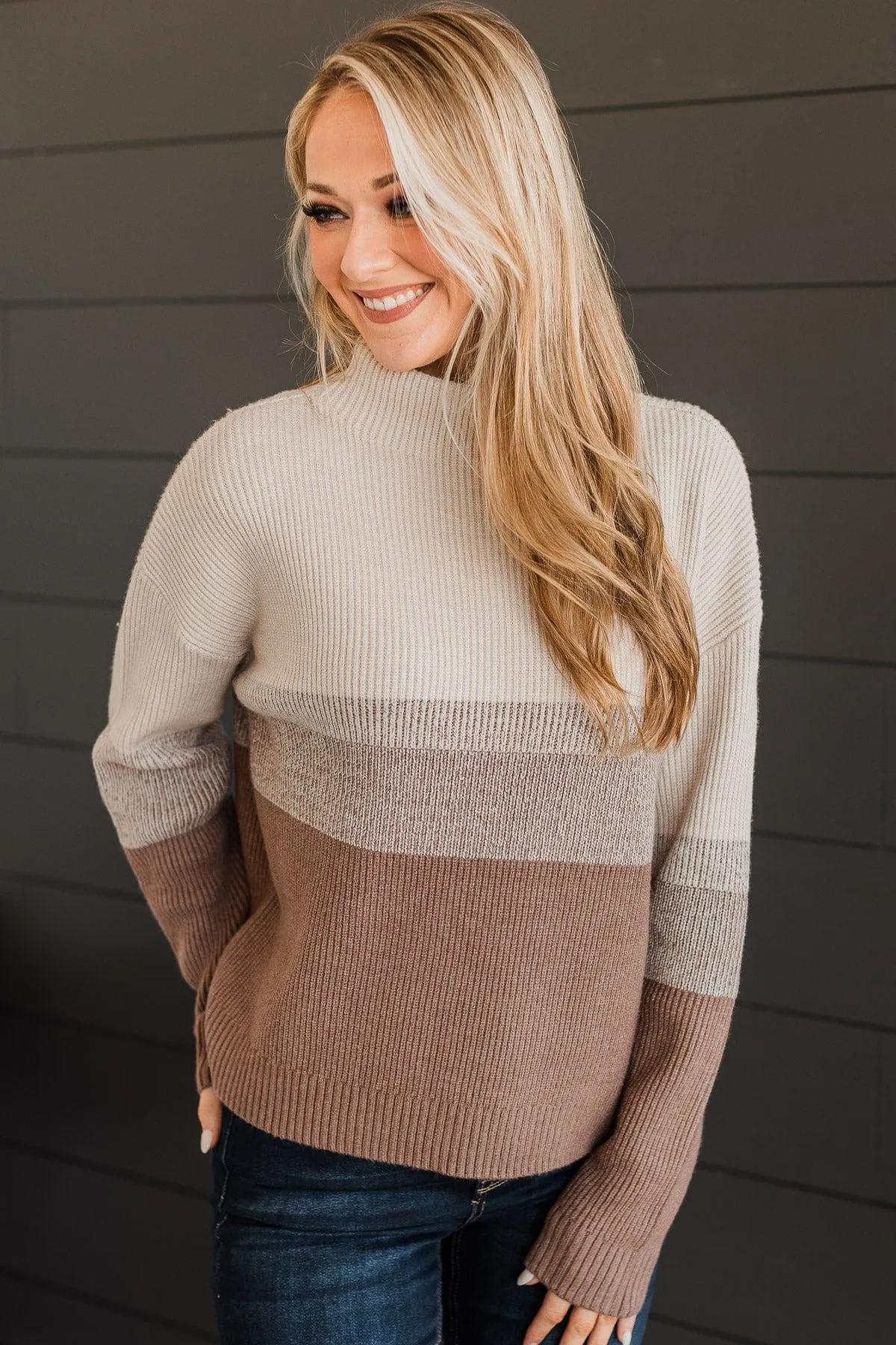 Destined For Forever Knit Sweater- Mocha