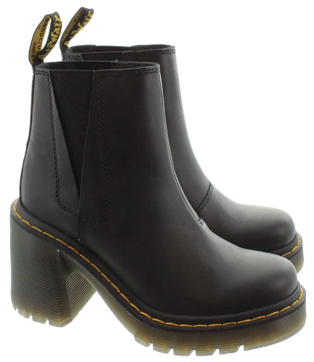 DR MARTENS Ladies Spence Heel Chelsea Boots In Black