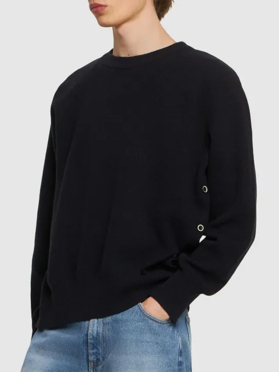 Dunst   Buttoned crewneck unisex sweater 