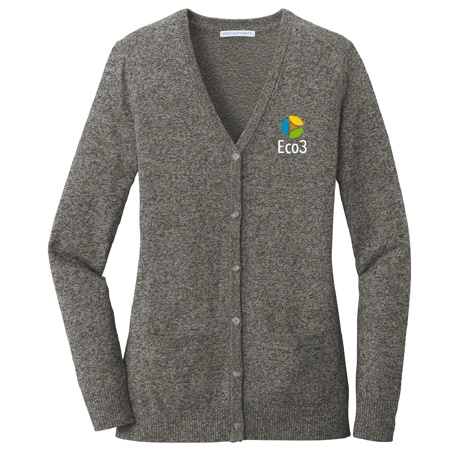 Eco3 Ladies Marled Cardigan Sweater