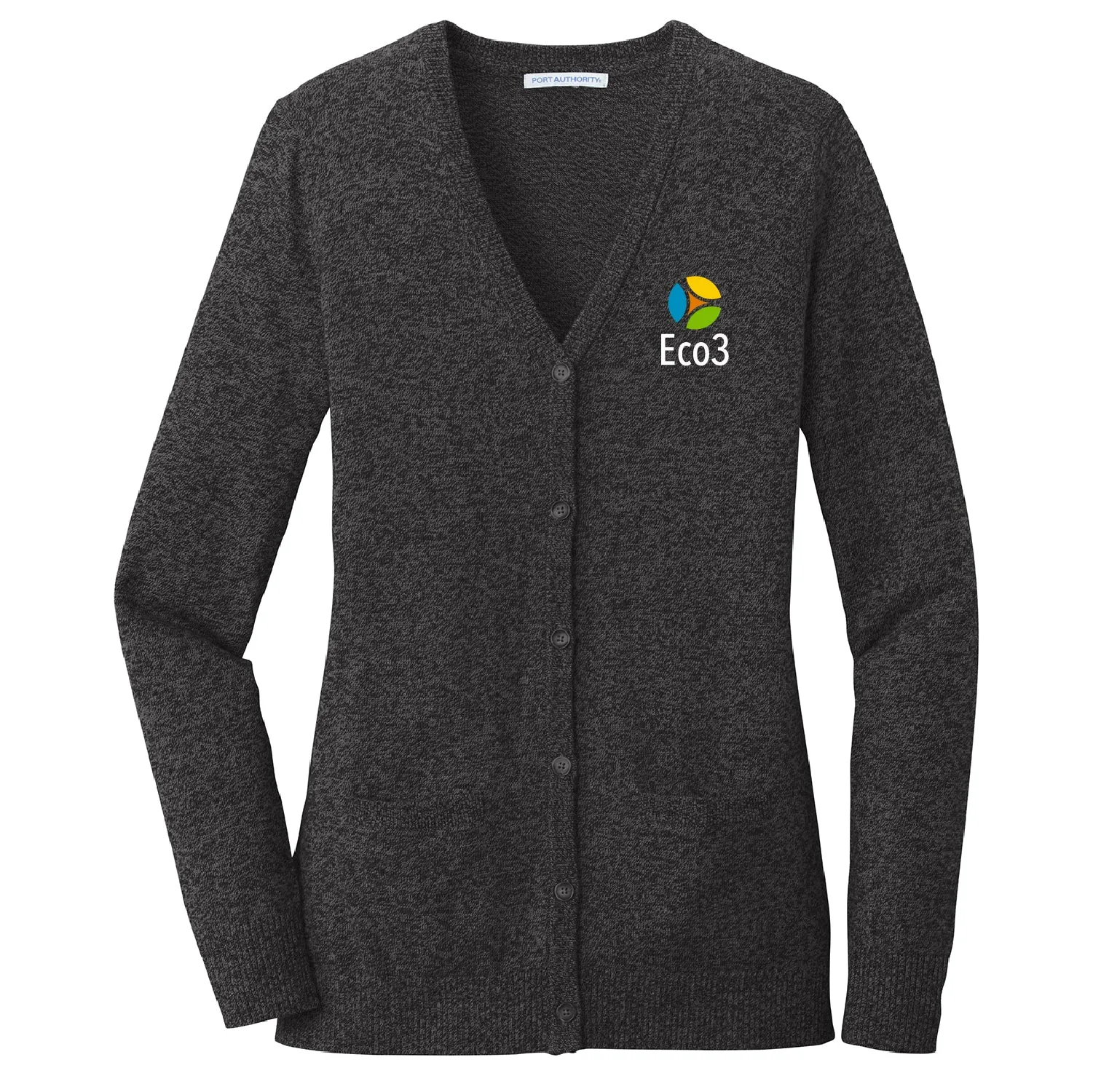 Eco3 Ladies Marled Cardigan Sweater