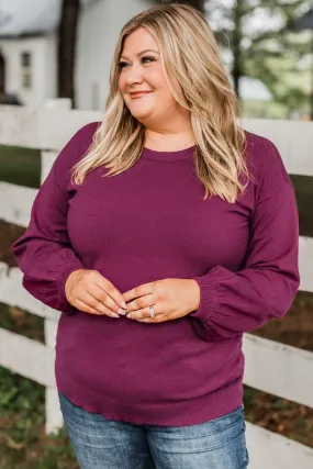 Effortless Love Knit Sweater- Dark Magenta