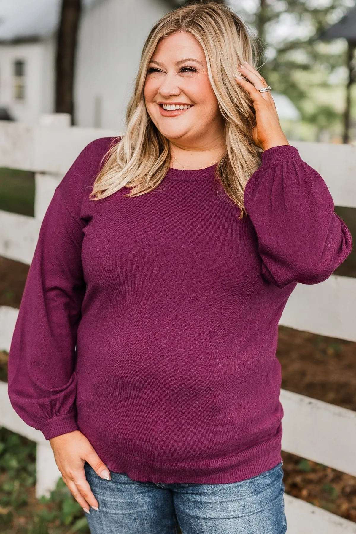 Effortless Love Knit Sweater- Dark Magenta