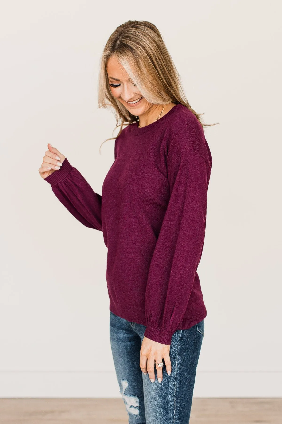 Effortless Love Knit Sweater- Dark Magenta