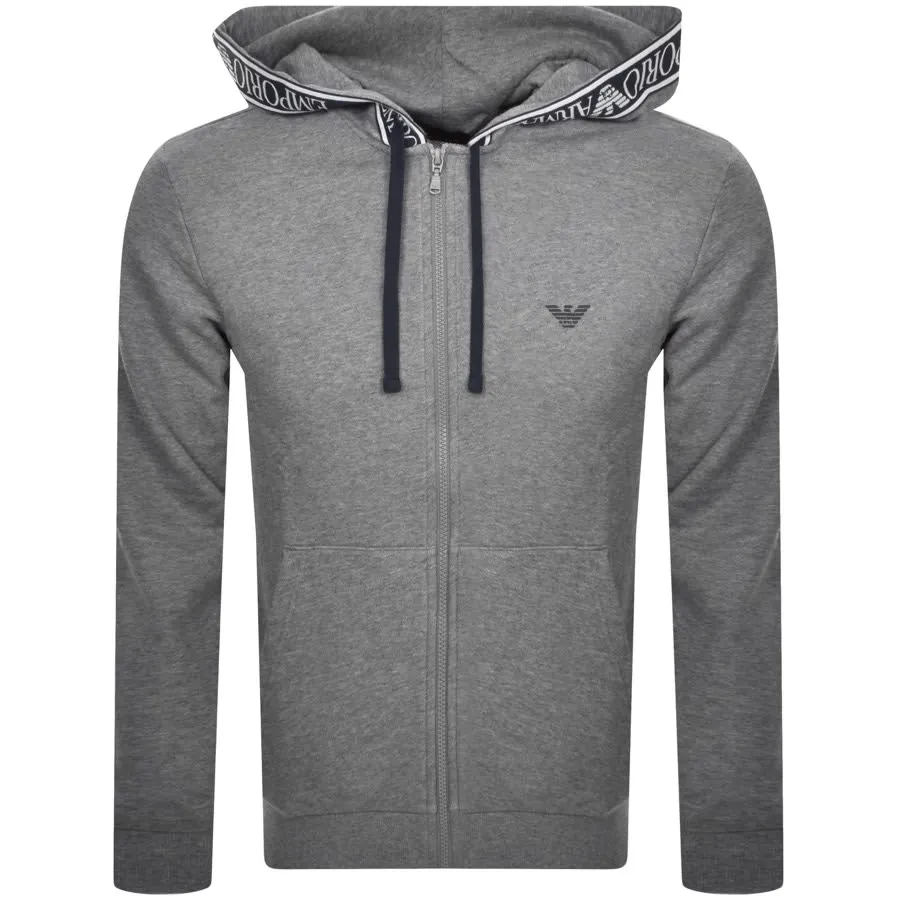 Emporio Armani Full Zip Hoodie Grey