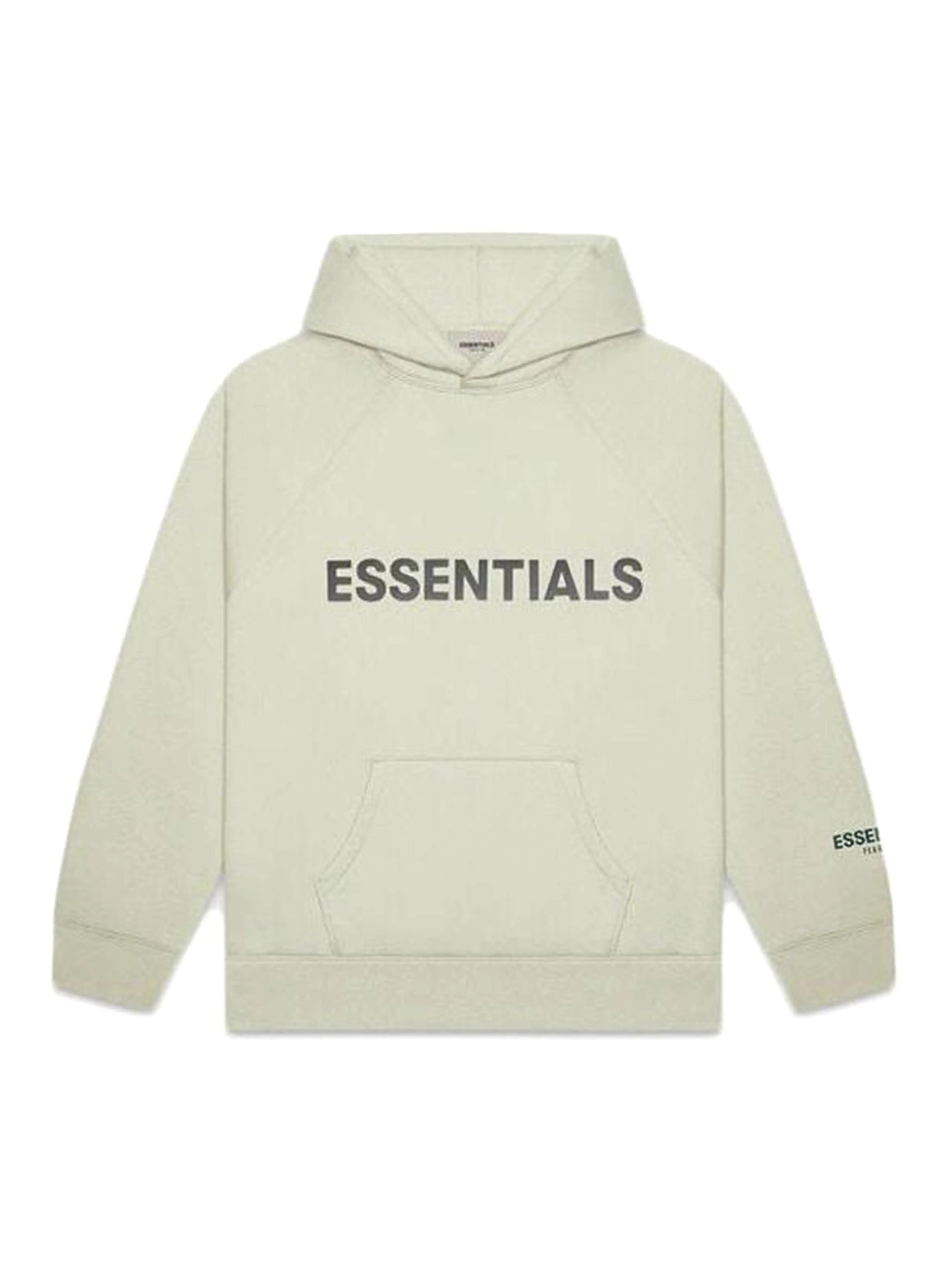 Fear Of God Essentials 3d Silicon Applique Pullover Hoodie Sage [FW20]