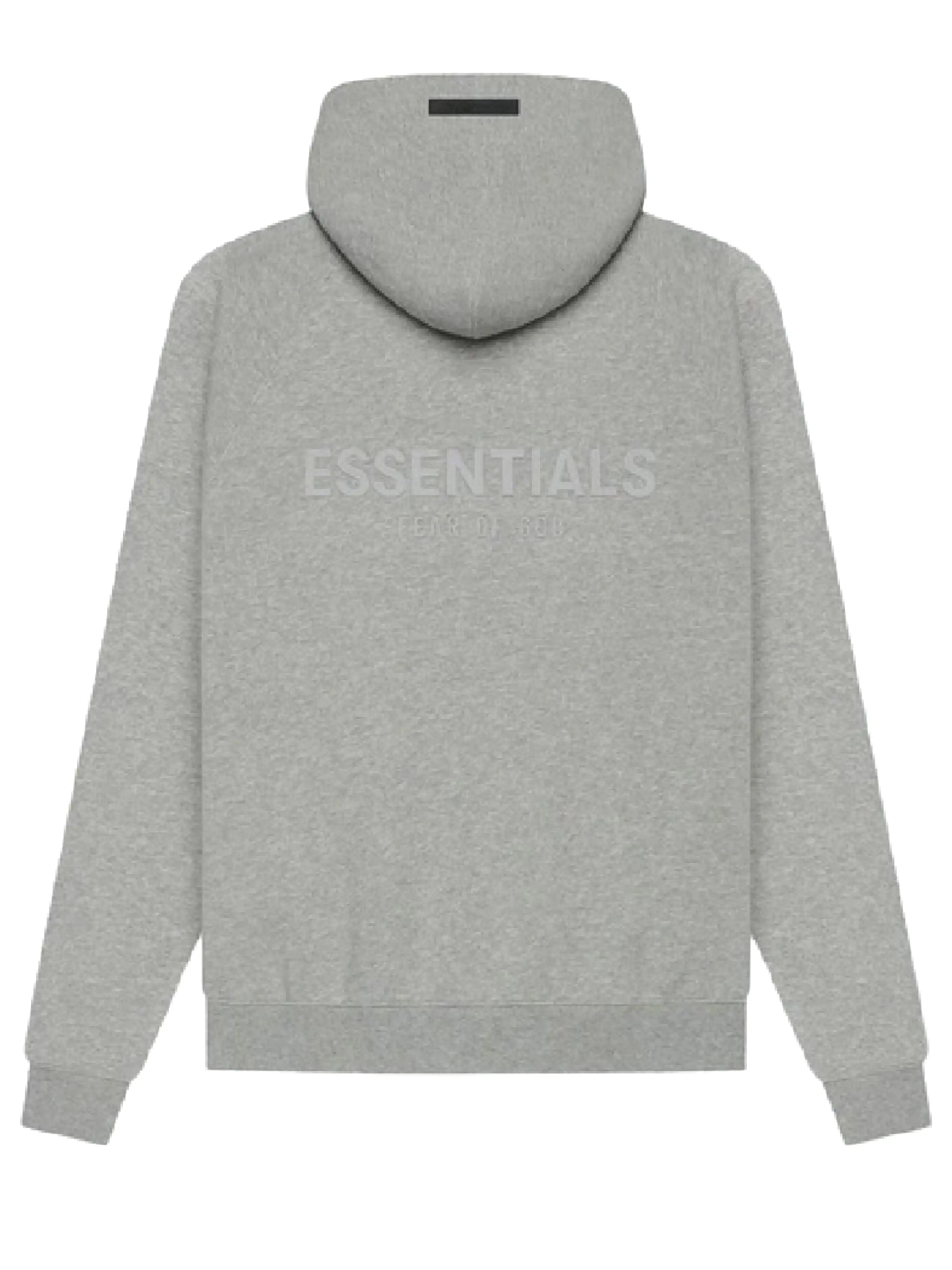 Fear Of God Essentials Back Logo Hoodie Dark Heather Oatmeal [SS21]