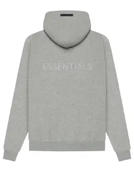 Fear Of God Essentials Back Logo Hoodie Dark Heather Oatmeal [SS21]